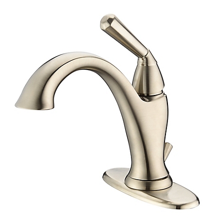 Ultra Faucets Z Single Hole Single-Handle Bathroom Faucet Scratch Resist with Drain Assembly in Brushed Nickel
