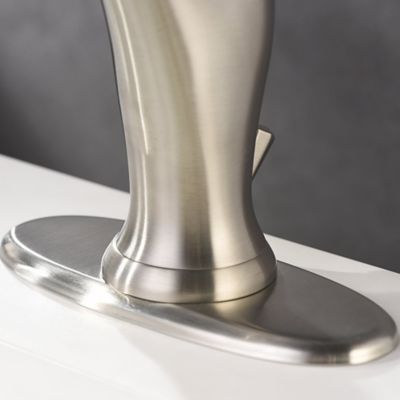 Image showing  Z Single Hole Single-Handle Bathroom Faucet Scratch Resist with Drain Assembly in Brushed Nickel