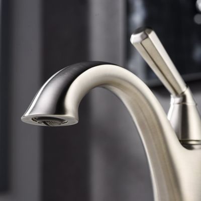 Image showing  Z Single Hole Single-Handle Bathroom Faucet Scratch Resist with Drain Assembly in Brushed Nickel