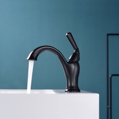 Image showing  Single-Handle Z Single Hole Bathroom Faucet Scratch Resist with Drain Assembly in Oil Rubbed Bronze