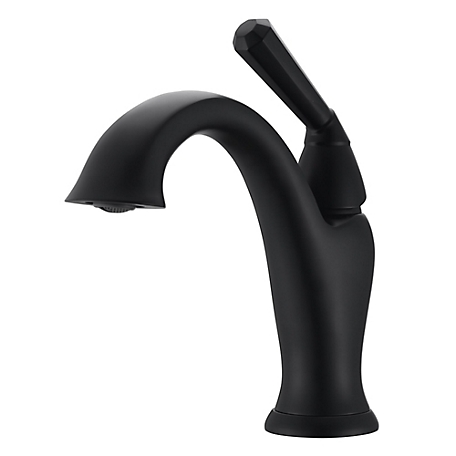 Ultra Faucets Single-Handle Z Single Hole Bathroom Faucet Scratch Resist with Drain Assembly in Matte Black