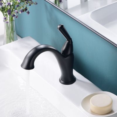 Image showing  Single-Handle Z Single Hole Bathroom Faucet Scratch Resist with Drain Assembly in Matte Black