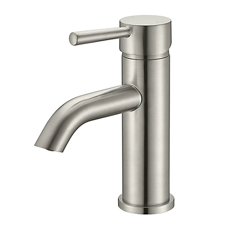 Ultra Faucets Euro Single Hole Single-Handle Bathroom Faucet Rust Resist in Brushed Nickel