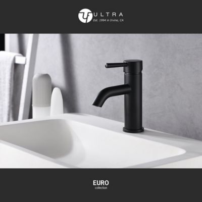 Image showing  Euro Single Hole Single-Handle Bathroom Faucet Rust Resist in Matte Black