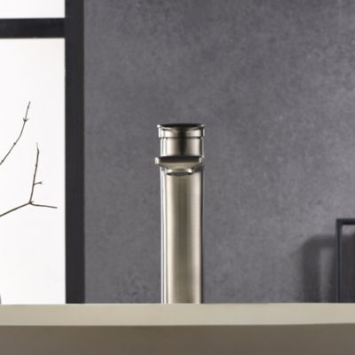 Image showing  Wedge Single Hole Single-Handle Tall Vessel Bathroom Sink Faucet Rust Resist in Brushed Nickel