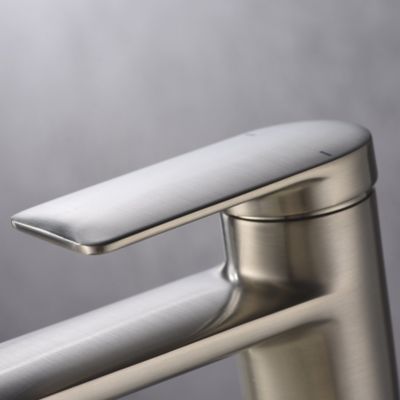Image showing  Wedge Single Hole Single-Handle Tall Vessel Bathroom Sink Faucet Rust Resist in Brushed Nickel