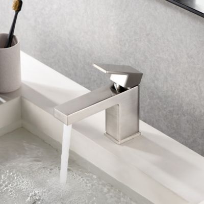 Image showing  Rift Single Hole Single Handle Bathroom Faucet Rust Resist in Brushed Nickel
