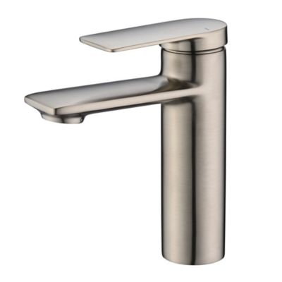 Ultra Faucets Wedge Single Hole Single-Handle Bathroom Faucet Rust Resist in Brushed Nickel