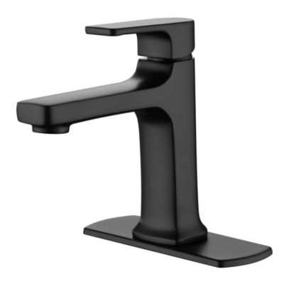 Ultra Faucets Dean Single Hole Single-Handle Lavatory Bathroom Faucet Rust Resist in Matte Black