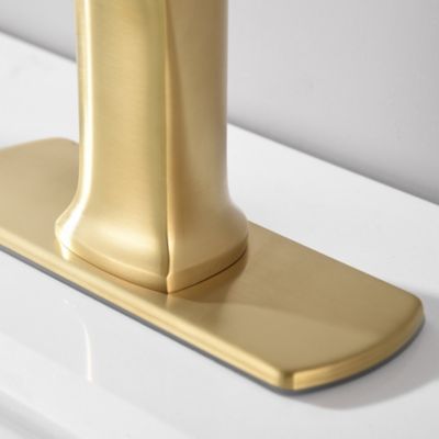 Image showing  Dean Single Hole Single-Handle Lavatory Bathroom Faucet Rust Resist in Brushed Gold