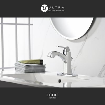 Image showing  Lotto 4 in. Centerset Single-Handle Bathroom Lavatory Faucet Rust Resist with Drain Assembly in Polished Chrome