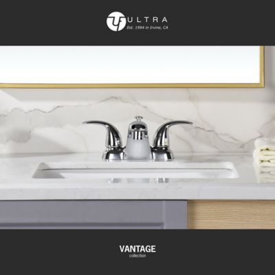 Image showing  Vantage 4 in. Centerset 2-Handle Bathroom Lavatory Faucet Rust Resist with Drain Assembly in Polished Chrome