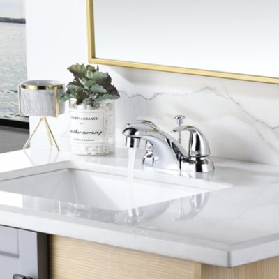 Image showing  Vantage 4 in. Centerset 2-Handle Bathroom Lavatory Faucet Rust Resist with Drain Assembly in Polished Chrome