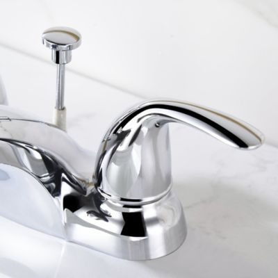 Image showing  Vantage 4 in. Centerset 2-Handle Bathroom Lavatory Faucet Rust Resist with Drain Assembly in Polished Chrome