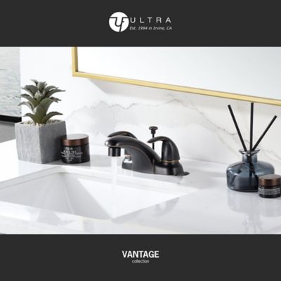 Image showing  Vantage 4 in. Centerset 2-Handle Bathroom Lavatory Faucet Rust Resist with Drain Assembly in Oil Rubbed Bronze