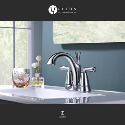 Image showing  Z 4 in. Centerset 2-Handle Bathroom Faucet with Drain Assembly, 1.5 GPM, Spot Resist in Polished Chrome