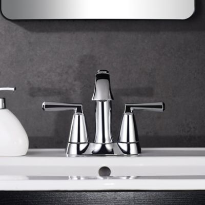 Image showing  Z 4 in. Centerset 2-Handle Bathroom Faucet with Drain Assembly, 1.5 GPM, Spot Resist in Polished Chrome