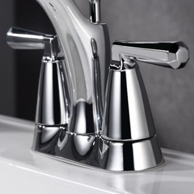 Image showing  Z 4 in. Centerset 2-Handle Bathroom Faucet with Drain Assembly, 1.5 GPM, Spot Resist in Polished Chrome