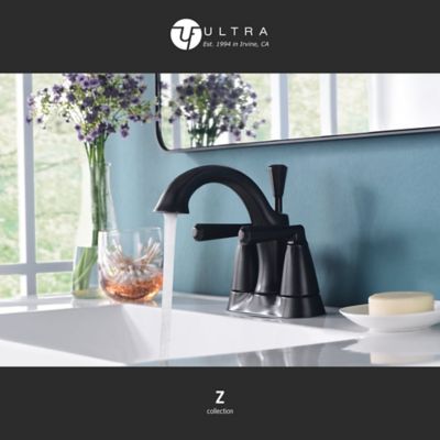 Image showing  Z 4 in. Centerset 2-Handle Bathroom Faucet with Drain Assembly, 1.5 GPM, Spot Resist in Oil Rubbed Bronze