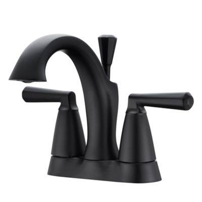 Ultra Faucets Z 4 in. CZ 4 in. Centerset 2-Handle Bathroom Faucet with Drain Assembly, 1.5 GPM, Spot Resist in Matte Black
