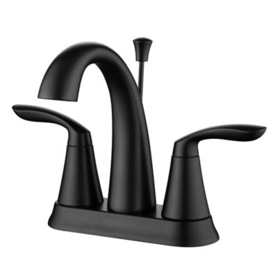 Ultra Faucets Stilleto 4 in. Centerset 2-Handle Bathroom Faucet with Drain Assembly, 1.2 GPM, Rust Resist in Matte Black