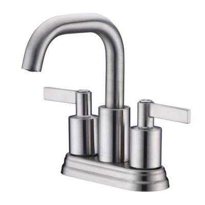 Ultra Faucets Kree 4 In. Centerset 2-Handle Bathroom Faucet With Drain Assembly, Swivel Spout, Rust Resist In Brushed Nickel