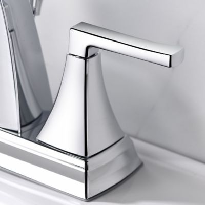 Image showing  Lotto 4 in. Centerset 2-Handle Bathroom Faucet with Drain Assembly, Rust Resist in Polished Chrome