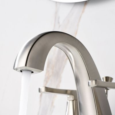 Image showing  4 in. Lotto Centerset 2-Handle Bathroom Faucet with Drain Assembly, Rust Resist in Brushed Nickel
