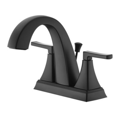 Ultra Faucets Lotto 4 in. Centerset 2-Handle Bathroom Faucet with Drain Assembly, Rust Resist in Matte Black