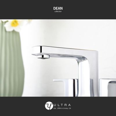 Image showing  Dean 4 in. Centerset 2-Handle Bathroom Faucet with Drain Assembly, Rust and Tarnish Resist in Polished Chrome