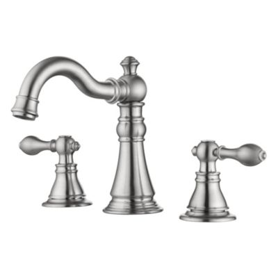 Ultra Faucets Signature 8 in. Widespread 2-Handle Bathroom Faucet with Drain Assembly, Rust Resist in Brushed Nickel