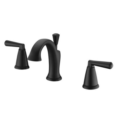 Ultra Faucets Z 8 in. Widespread 2-Handle Bathroom Faucet with Drain Assembly, Rust Resist in Matte Blac