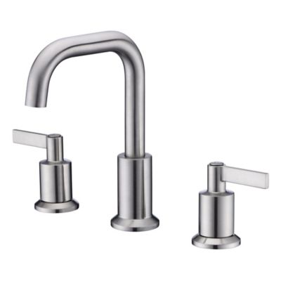 Ultra Faucets Kree 8 in. Widespread 2-Handle Bathroom Faucet with Drain Assembly, Swivel Spout, Rust Resist in Brushed Nickel