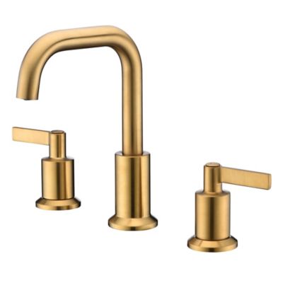 Ultra Faucets 8 in. Kree Widespread 2-Handle Bathroom Faucet with Drain Assembly, Swivel Spout, Rust Resistant, Brushed Gold