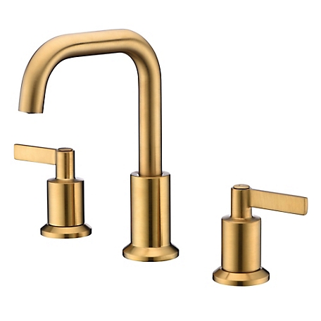Ultra Faucets Kree 8 in. Widespread 2-Handle Bathroom Faucet with Drain Assembly, Swivel Spout, Rust Resist in Brushed Gold