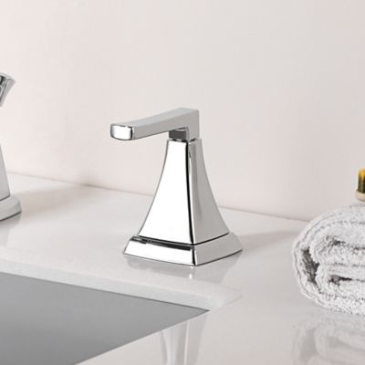 Image showing  Lotto 8 in. Widespread 2-Handle Bathroom Lavatory Faucet with Drain Assembly, Rust Resist in Polished Chrome