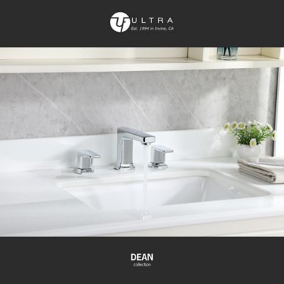 Image showing  Dean 8 in. Widespread 2-Handle Bathroom Faucet with Drain Assembly, Rust Resist in Polished Chrome