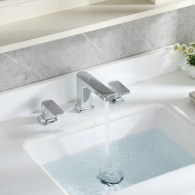 Image showing  Dean 8 in. Widespread 2-Handle Bathroom Faucet with Drain Assembly, Rust Resist in Polished Chrome