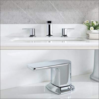 Image showing  Dean 8 in. Widespread 2-Handle Bathroom Faucet with Drain Assembly, Rust Resist in Polished Chrome