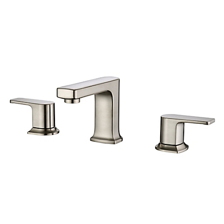 Ultra Faucets Dean 8 in. Widespread 2-Handle Bathroom Faucet with Drain Assembly, Rust Resist in Brushed Nickel