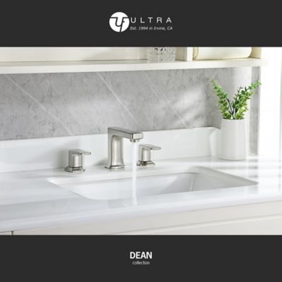 Image showing  8 in. Dean Widespread 2-Handle Bathroom Faucet with Drain Assembly, Rust Resistant, Brushed Nickel
