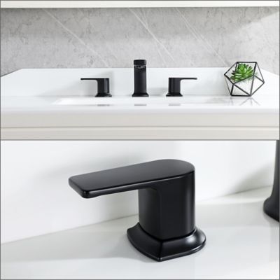 Image showing  Dean 8 in. Widespread 2-Handle Bathroom Faucet with Drain Assembly, Rust Resist in Matte Black