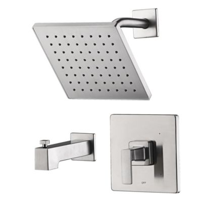 Ultra Faucets Rift Single Handle 1-Spray Tub and Shower Faucet 1.8 GPM in. Brushed Nickel (Valve Included)