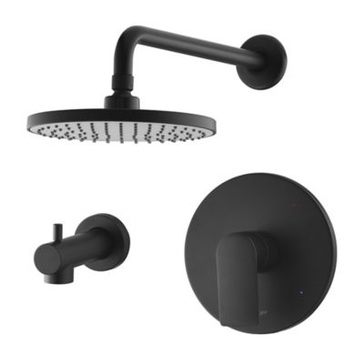 Ultra Faucets Wedge Single Handle 1-Spray Tub and Shower Faucet 1.8 GPM with Pressure Balance in. Matte Black (Valve Included)