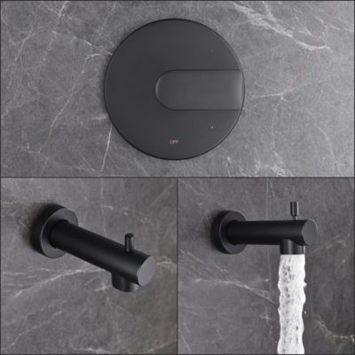 Image showing  Wedge Single Handle 1-Spray Tub and Shower Faucet 1.8 GPM with Pressure Balance in. Matte Black (Valve Included)