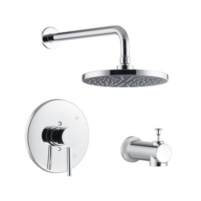 Ultra Faucets Kree Single Handle 1-Spray Tub & Shower Faucet 1.8 GPM with Pressure Balance in. Polished Chrome (Valve Included)