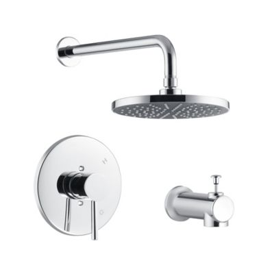 Ultra Faucets Kree Single Handle 1-Spray Tub and Shower Faucet 1.8 GPM, Pressure Balance in. Polished Chrome (Valve Included)