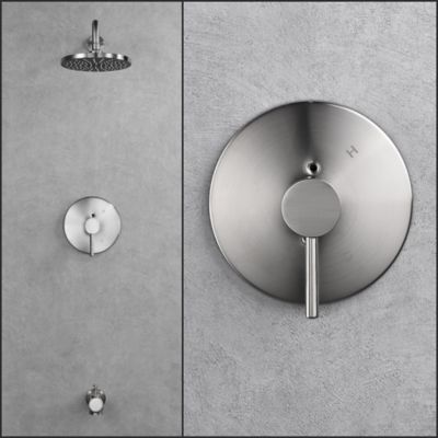 Image showing  Kree Single Handle 1-Spray Tub and Shower Faucet 1.8 GPM with Pressure Balance in. Brushed Nickel (Valve Included)