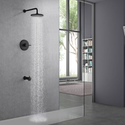 Image showing  Kree Single Handle 1-Spray Tub and Shower Faucet 1.8 GPM with Pressure Balance in. Matte Black (Valve Included)