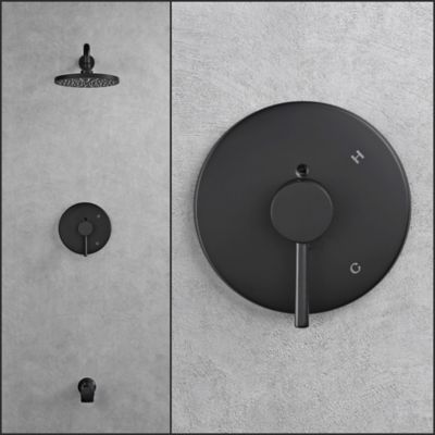 Image showing  Kree Single Handle 1-Spray Tub and Shower Faucet 1.8 GPM with Pressure Balance in. Matte Black (Valve Included)
